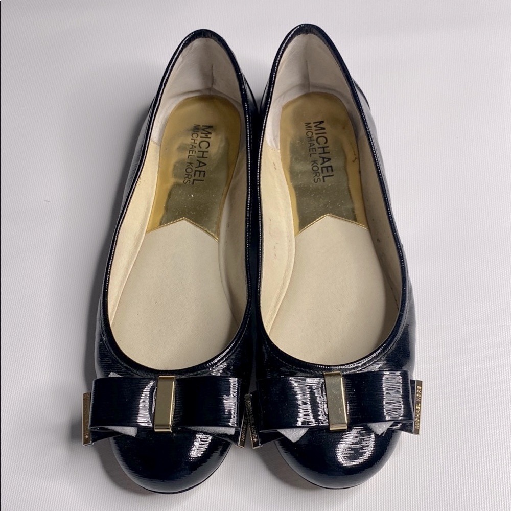 MICHAEL Michael Kors Black Patent Leather Flats